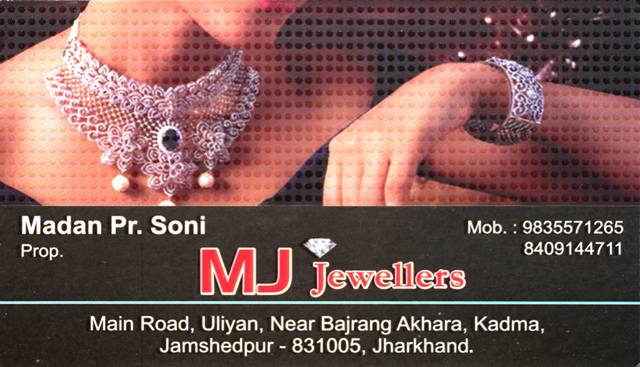MJ Jewellers card