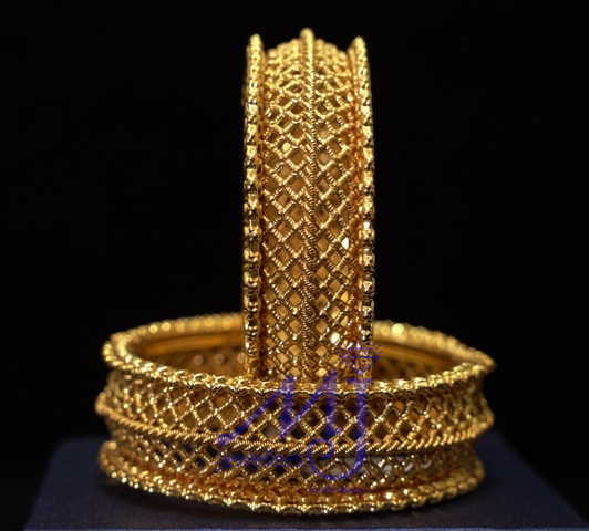 Gold plated bangles modern design